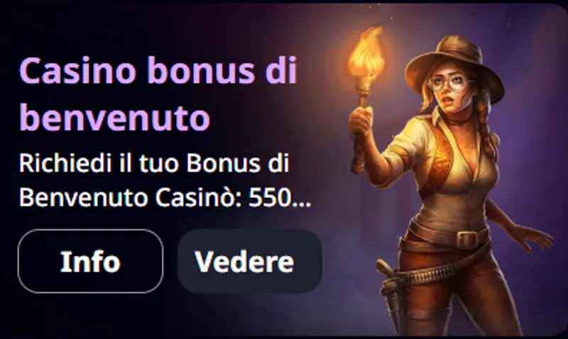 Casino bonus di benvenuto 550 percento